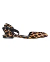 Alexander Wang Lara Leopard-print Ankle-wrap D'orsay Flats In Brown Calf Hair In Brown