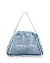 Alexander Wang Large Ryan Faded Rib Knit Hobo In Pebble Blue