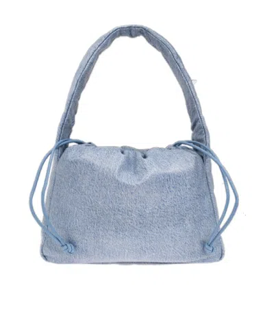Alexander Wang Large Ryan Puff Denim-effect Leather Shoulder Bag In Blue