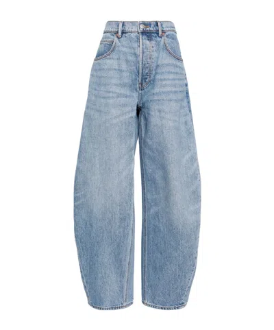 Alexander Wang Split Hem Wide Leg In Vintage Medium Indigo