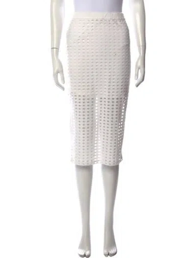 Pre-owned Alexander Wang Lasercut Accents Midi Length Skirt In White