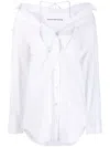 Alexander Wang Layered Poplin And Stretch Halterneck Shirt In White