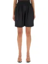 Alexander Wang Layered Boxer Shorts With Stretch Low Waist In Black