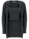 Alexander Wang Button Detailed Wool Blend Cardigan In Grey