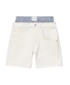 ALEXANDER WANG LAYERED COTTON DENIM SHORTS