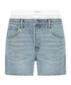 Alexander Wang Layered Denim Shorts In Gray