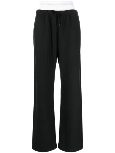 ALEXANDER WANG LAYERED-DESIGN COTTON TRACK PANTS