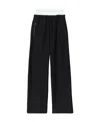 Alexander Wang Wide Leg Sweatpants With Elastic Exposed Brief In Black