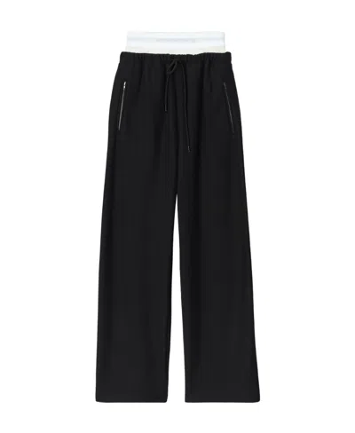 Alexander Wang Layered-design Cotton Track Pants In Black