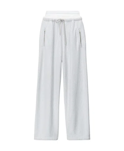 Alexander Wang Layered-design Cotton Trousers In Gray