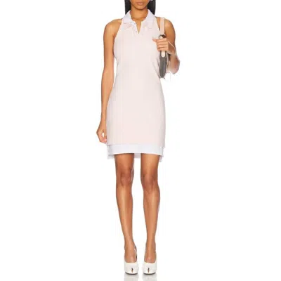 Alexander Wang Layered Polo Mini Dress In Neutral