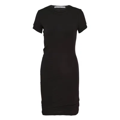Alexander Wang Layered Short Sleeve Mini Dress In Black