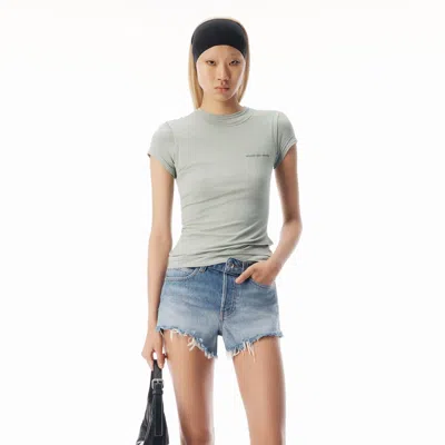 Alexander Wang Logo-print Layered T-shirt In Green