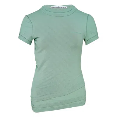 Alexander Wang Layered Short Sleeve Top In Green