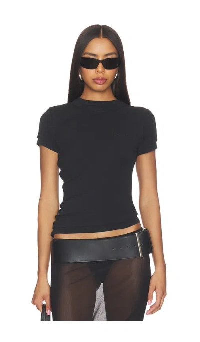 Alexander Wang Layered Short Sleeve Top In Black