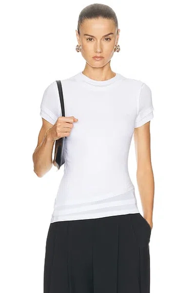 Alexander Wang Layered Short Sleeve Top In White