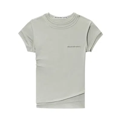 Pre-owned Alexander Wang Layered Short-sleeve Top 'blaze Green' | Women's Size S