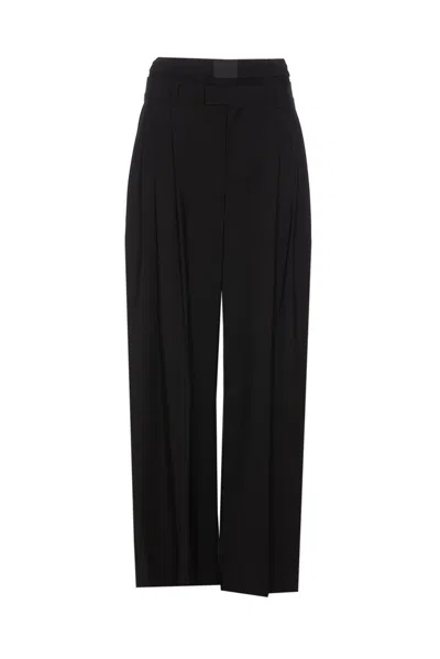Alexander Wang Layered Straight-leg Pants In Black