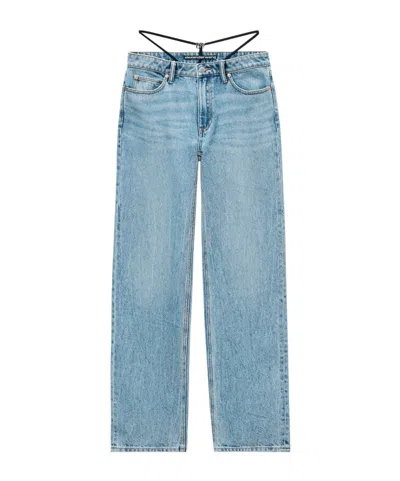 Alexander Wang Layered Straight-leg Jeans In Blue