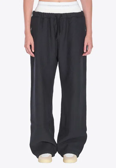 Alexander Wang Layered Straight Pants In Black