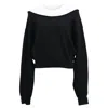 Alexander Wang Layered Sweater In Black And White Wool