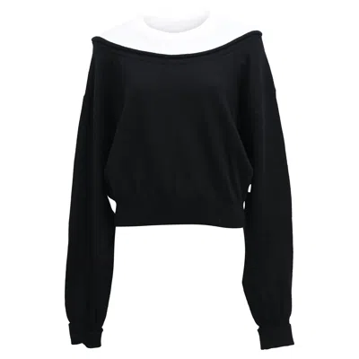 Alexander Wang Layered Sweater In Black And White Wool