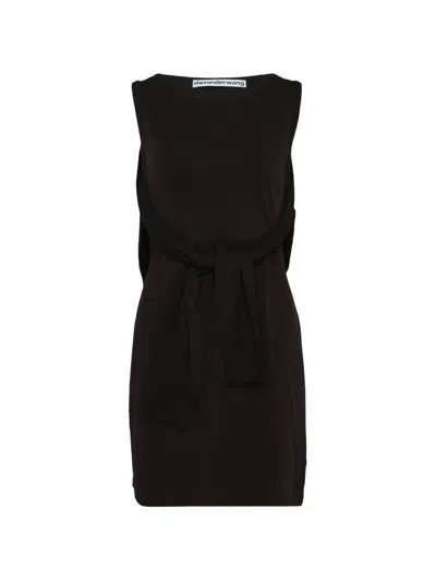 Alexander Wang Layered Sweater-tie Mini Dress In Burgundy