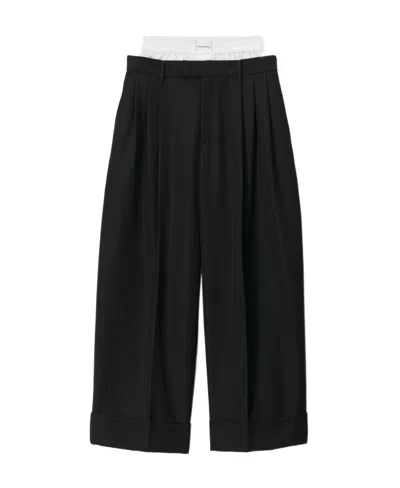 Alexander Wang Layered Tailored-cut Trousers In Black