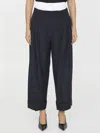 Alexander Wang Layered Tailored-cut Trousers In Black