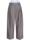 Alexander Wang Layered Tailored-cut Trousers In Grey