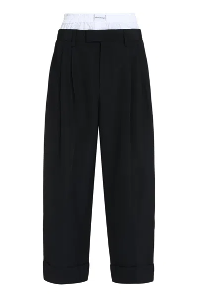 Alexander Wang Black Layered Tailored Trousers For Women