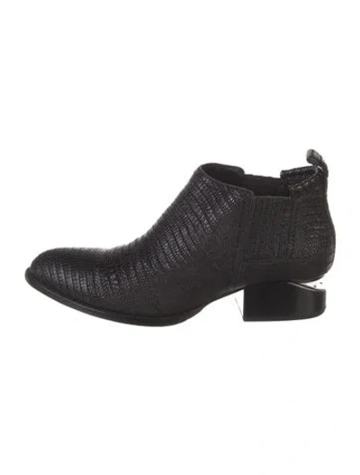 Pre-owned Alexander Wang Leather Animal Print Chelsea Boots In Black