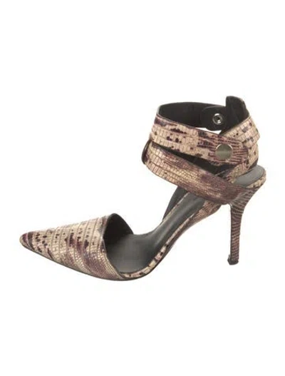 Pre-owned Alexander Wang Leather Animal Print D'orsay Pumps In Black