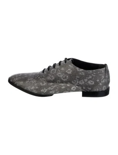 Pre-owned Alexander Wang Leather Animal Print Oxfords In Grey