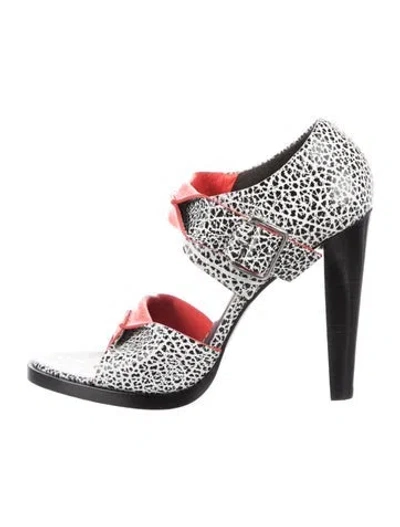 Pre-owned Alexander Wang Leather Animal Print Pumps In Black