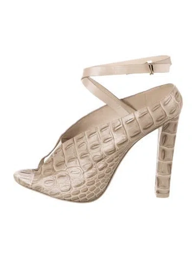 Pre-owned Alexander Wang Leather Animal Print Pumps In Brown