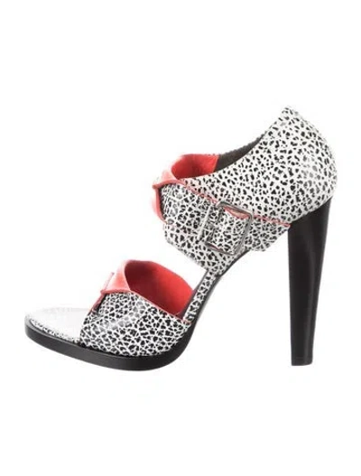 Pre-owned Alexander Wang Leather Animal Print Pumps W/ Tags In Black