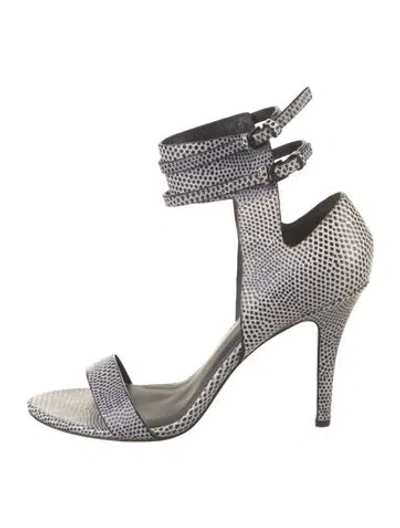 Pre-owned Alexander Wang Leather Animal Print Sandals In Black