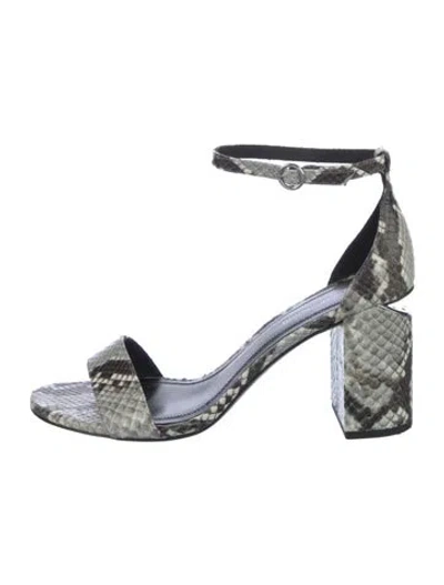 Pre-owned Alexander Wang Leather Animal Print Sandals In Neutral