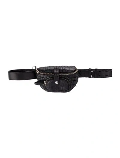 Pre-owned Alexander Wang Leather Belt Bag In Black