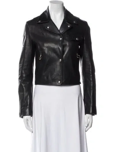 Pre-owned Alexander Wang Leather Biker Jacket In Black