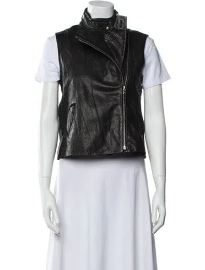 Pre-owned Alexander Wang Leather Biker Jacket In Black