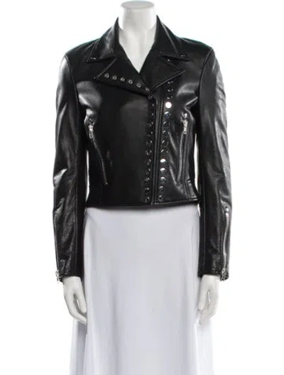 Pre-owned Alexander Wang Leather Biker Jacket In Black