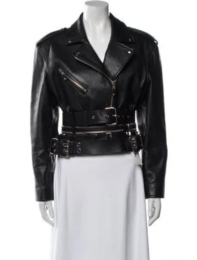 Pre-owned Alexander Wang Leather Biker Jacket In Black