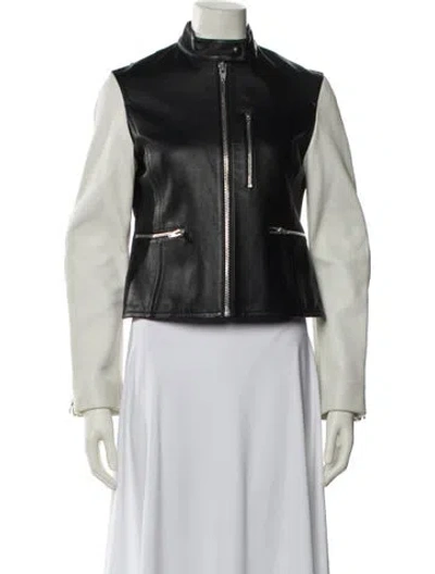Pre-owned Alexander Wang Leather Biker Jacket In Black