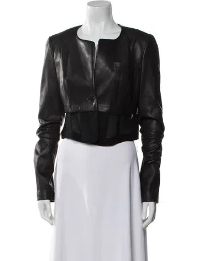 Pre-owned Alexander Wang Leather Biker Jacket In Black