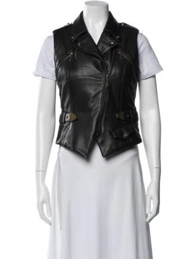Pre-owned Alexander Wang Leather Biker Jacket In Black