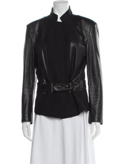 Pre-owned Alexander Wang Leather Biker Jacket In Black