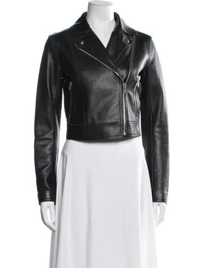 Pre-owned Alexander Wang Leather Biker Jacket In Black