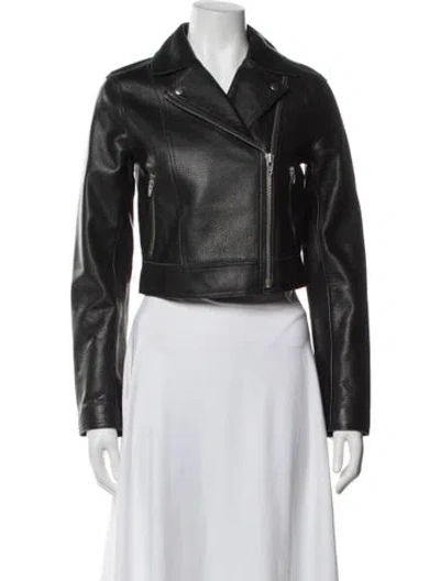 Pre-owned Alexander Wang Leather Biker Jacket In Black